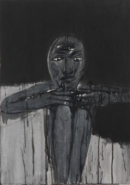 Staring, 2007, Acrylic Ink on paper, 100x71cm